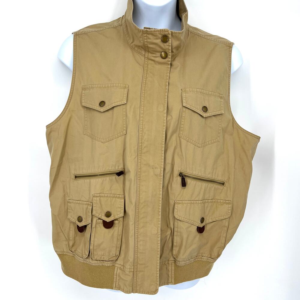 VTG Lauren Ralph Lauren Womens Safari Photographer Utility Vest XXL **READ**